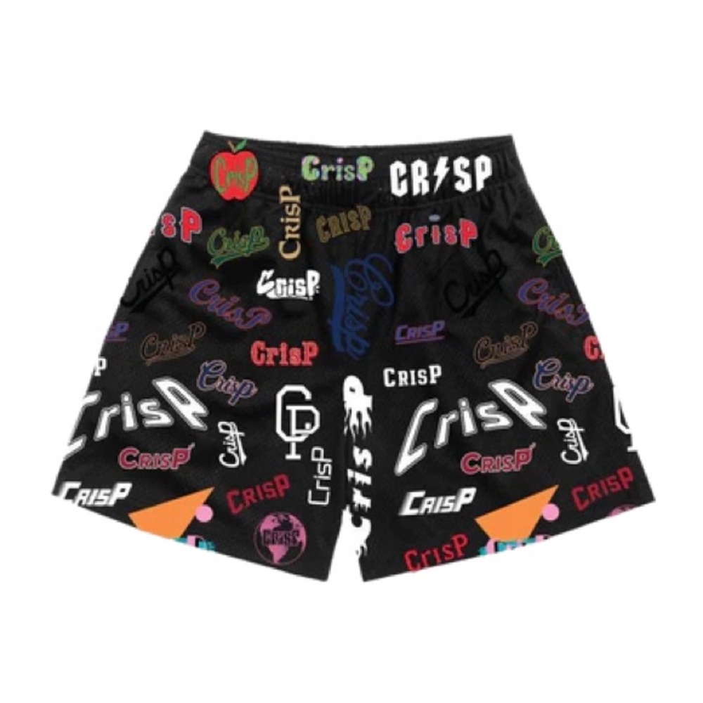 CrisP Black Graphic Shorts